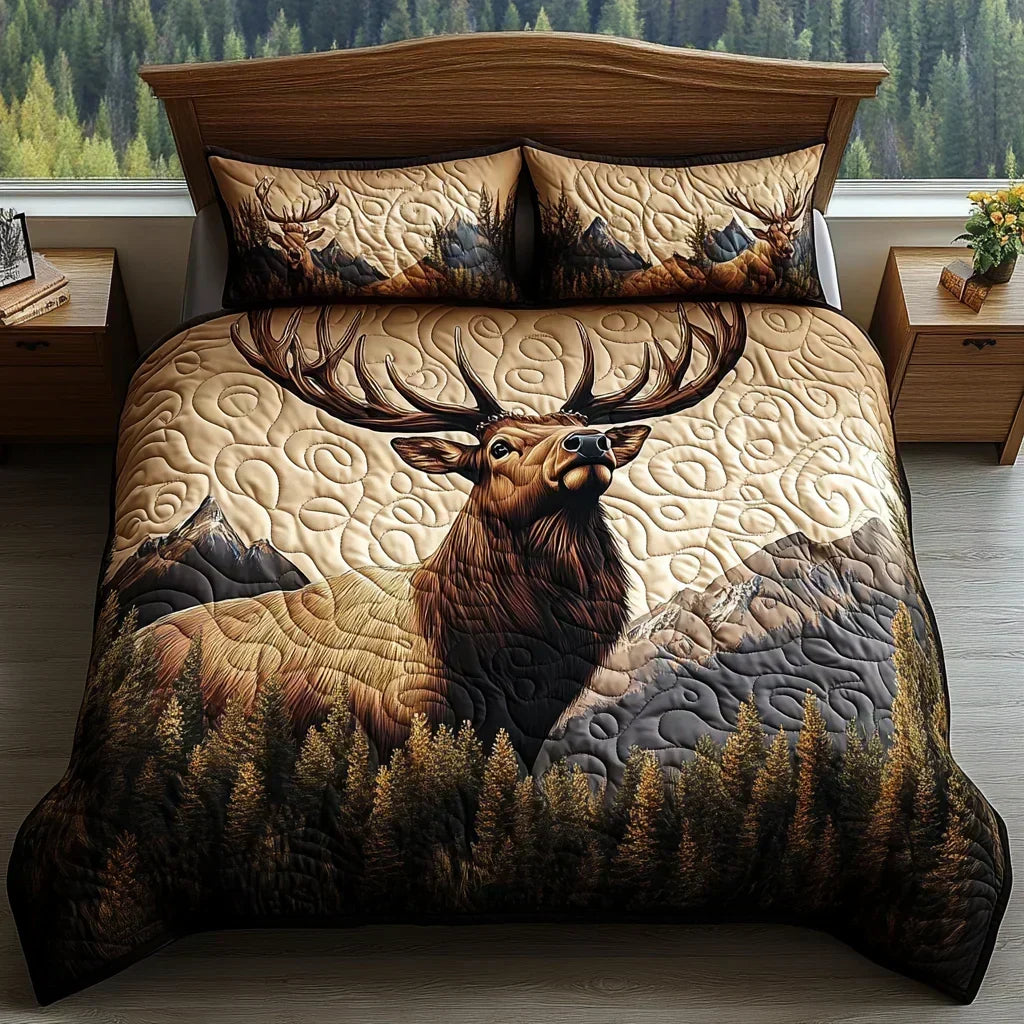 Completo letto trapuntato a 3 pezzi - Animali del Bosco