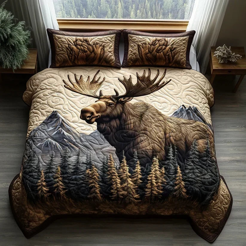Completo letto trapuntato a 3 pezzi - Animali del Bosco