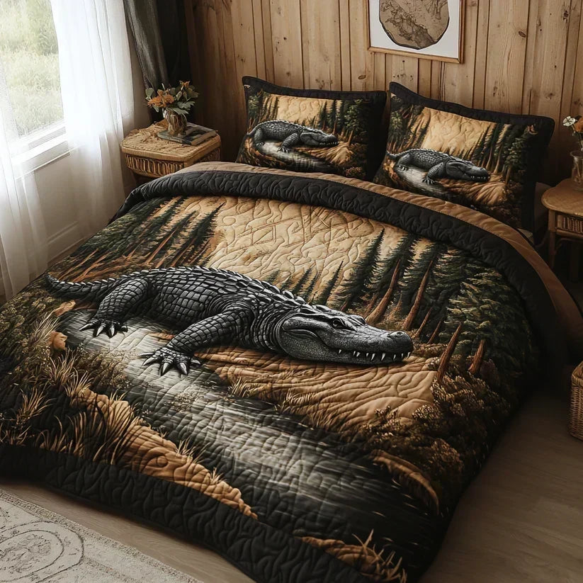 Completo letto trapuntato a 3 pezzi - Animali del Bosco