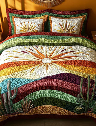 Juego de cama acolchado Atardecer sobre los Cactus