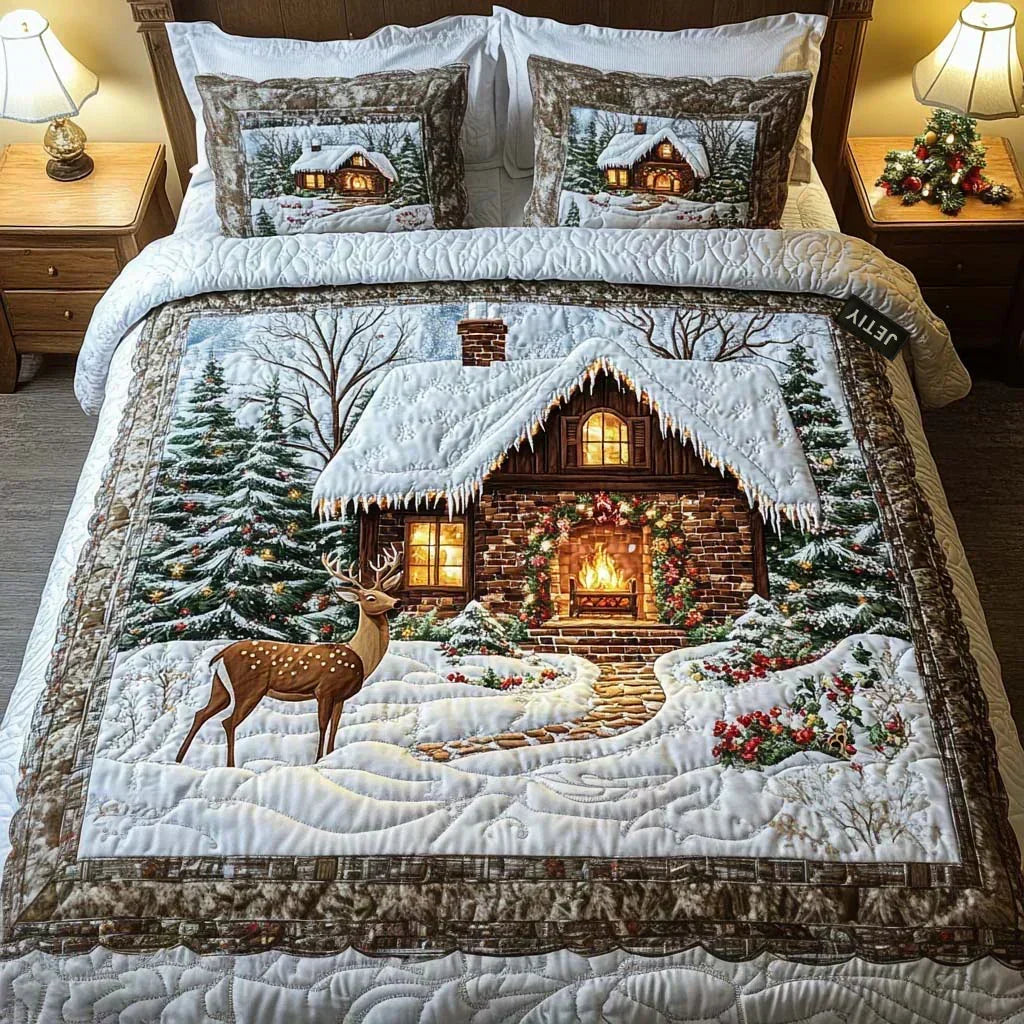 Completo letto trapuntato a 3 pezzi - Baita Accogliente