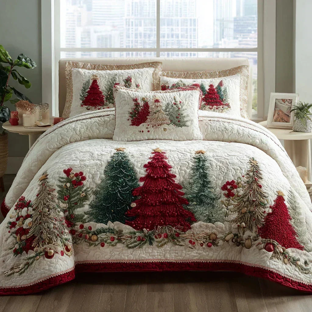 Completo letto trapuntato a 3 pezzi - Meraviglia d'Inverno