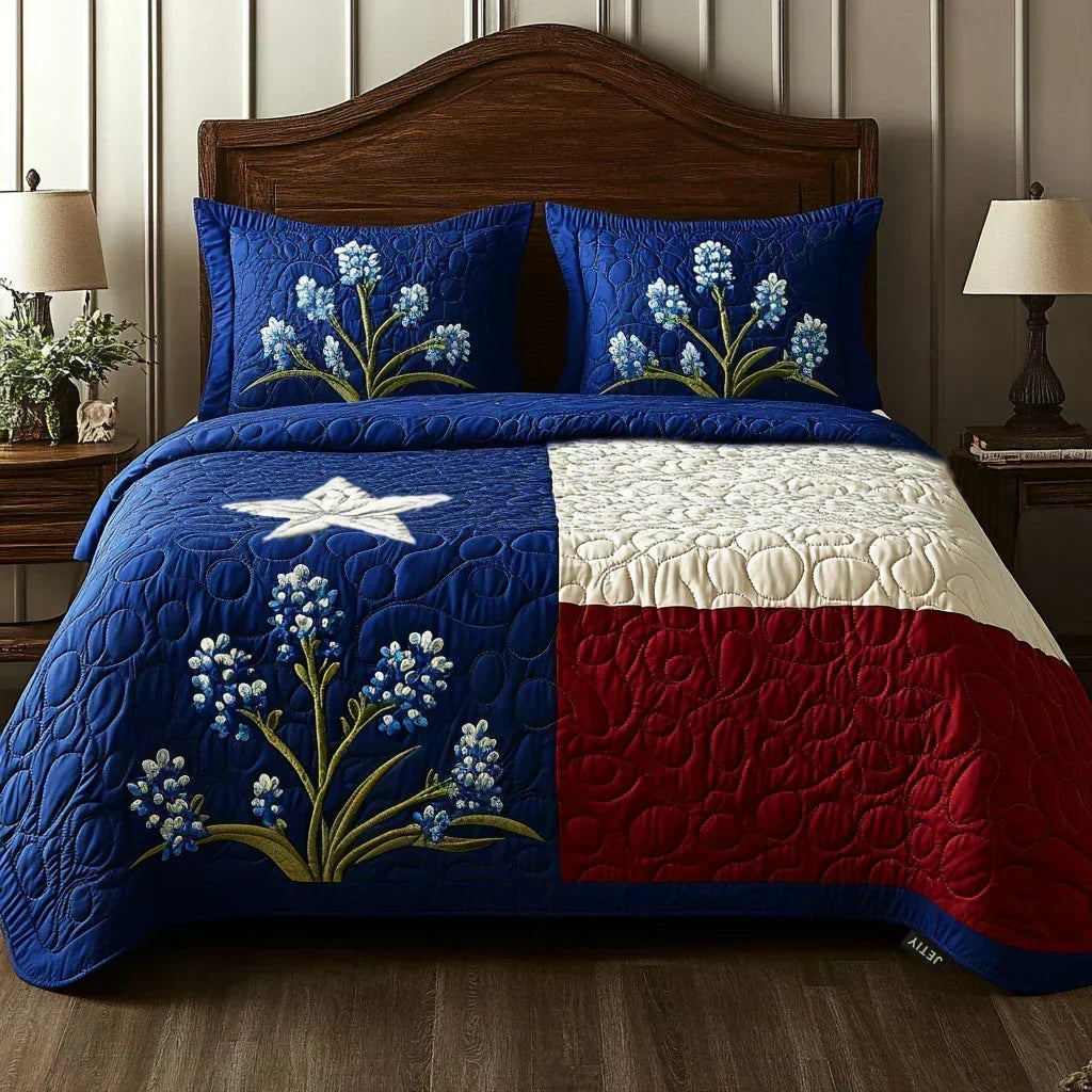 Completo letto trapuntato a 3 pezzi - Orgoglio del Texas