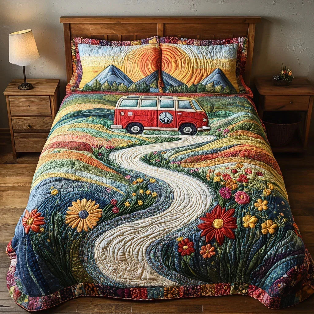 Completo letto trapuntato a 3 pezzi - Viaggio Vintage