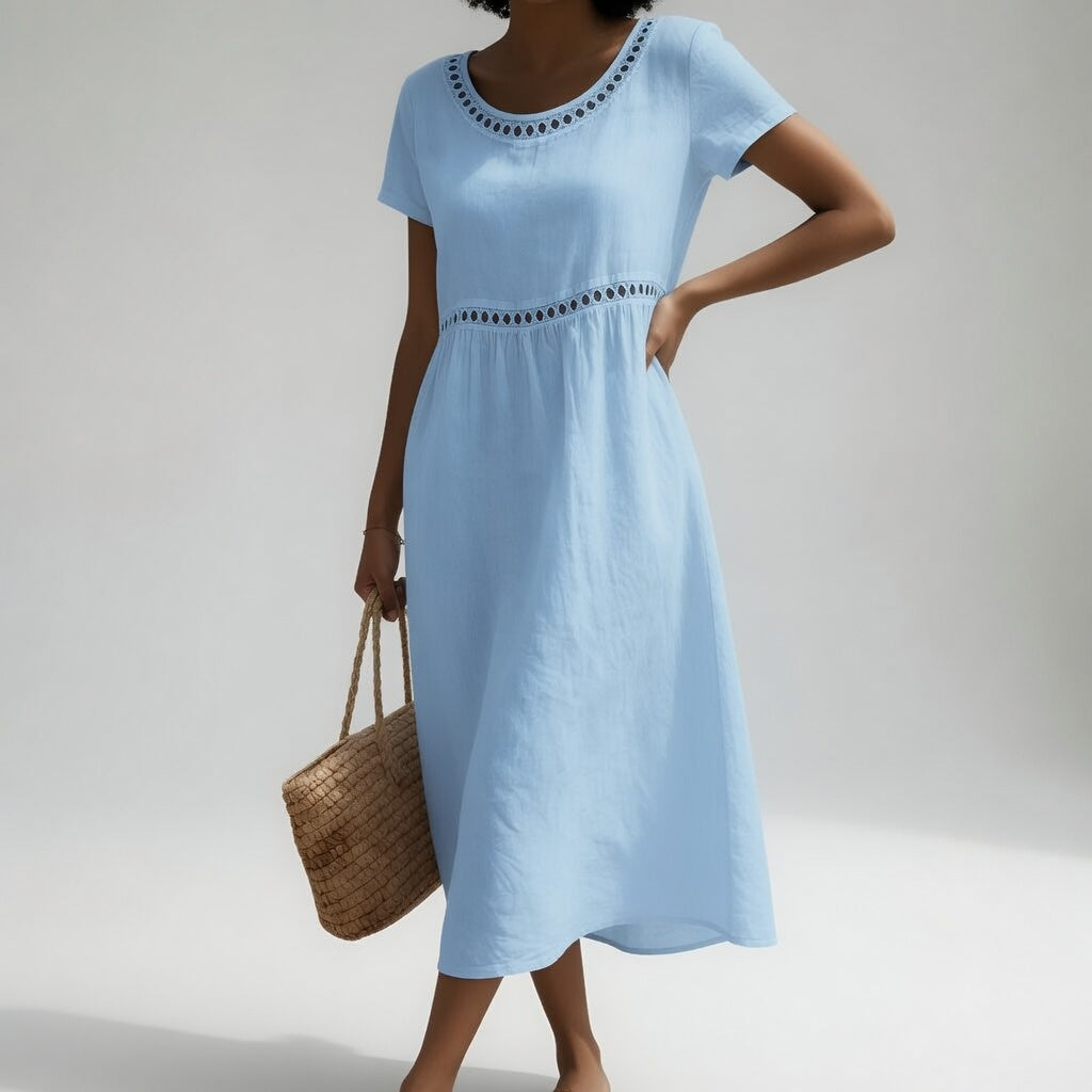 Livia | Vestido Bordado - Azul