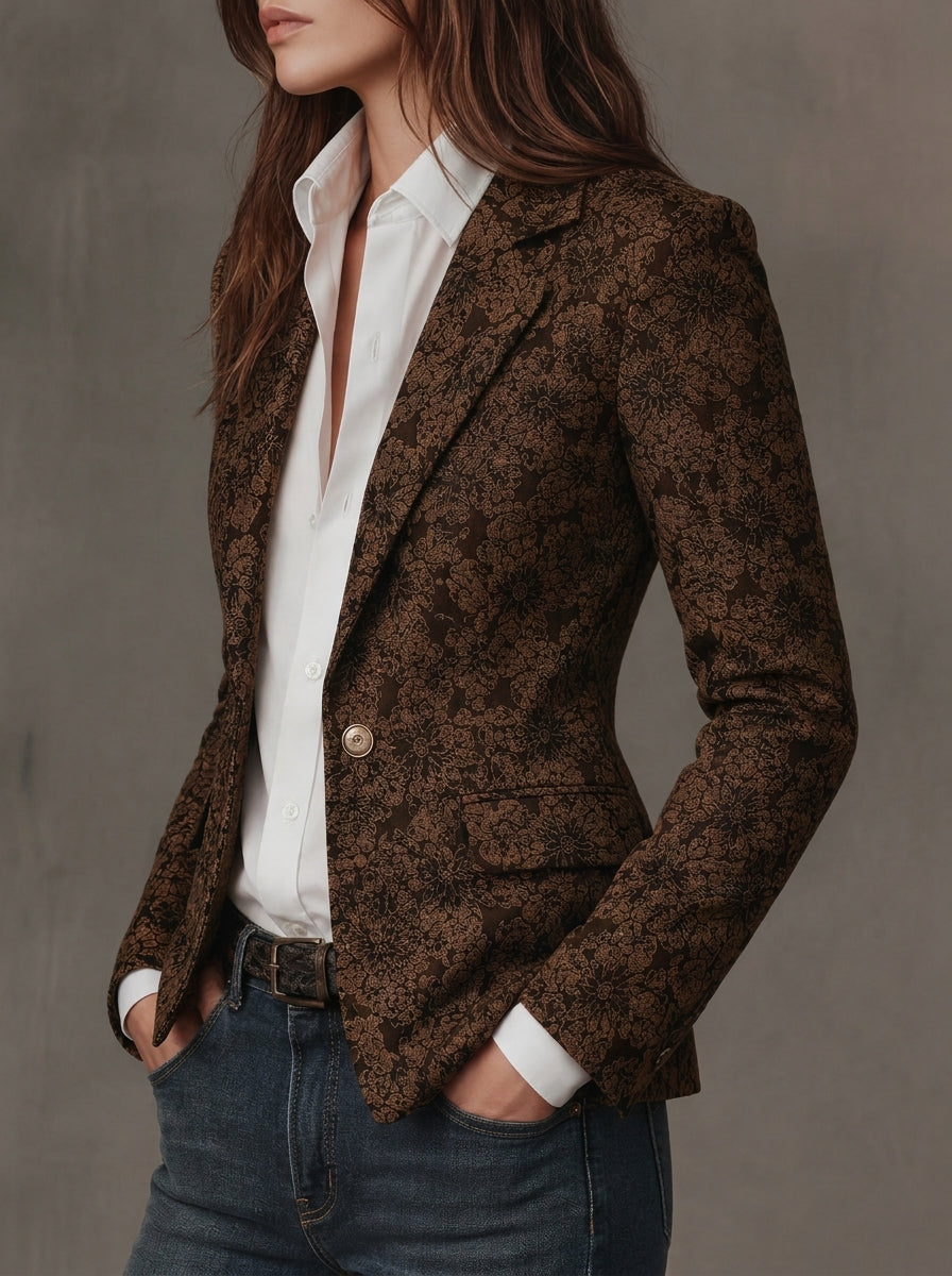 Antonia | Blazer de Jacquard con Estampado de Paisley