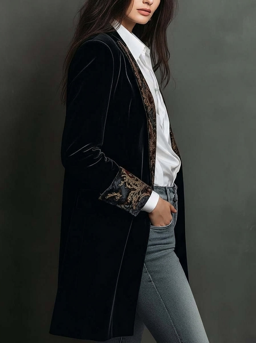 Marta | Blazer de Corte Entallado con Estampado Barroco