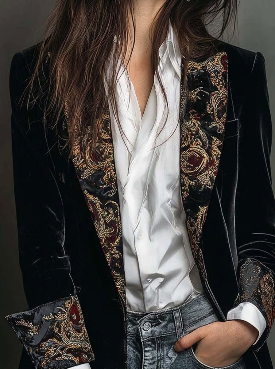 Marta | Blazer de Corte Entallado con Estampado Barroco
