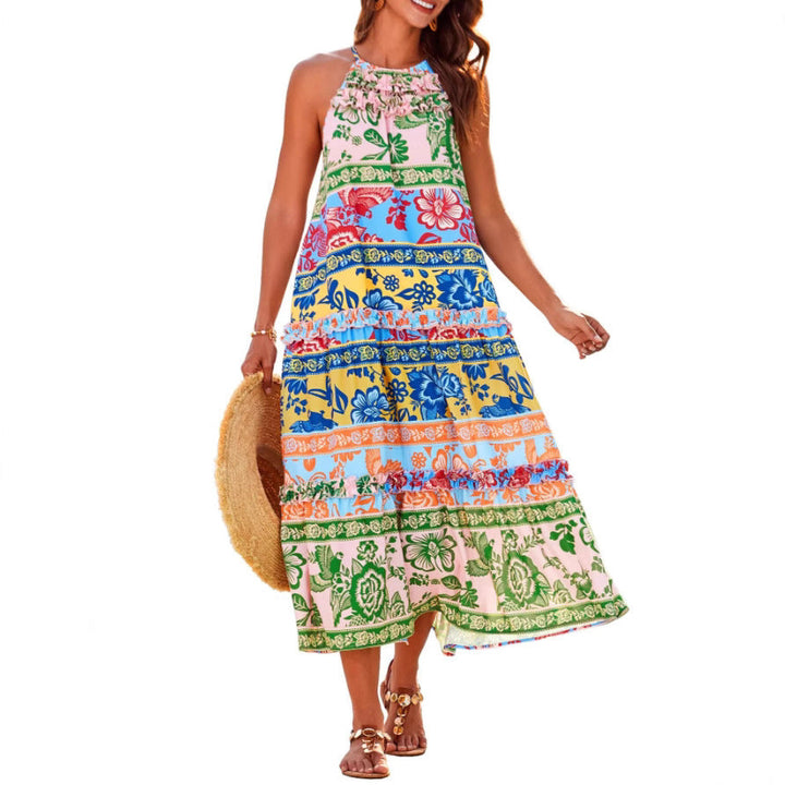 Natalia | Vestido largo bohemio con cuello halter