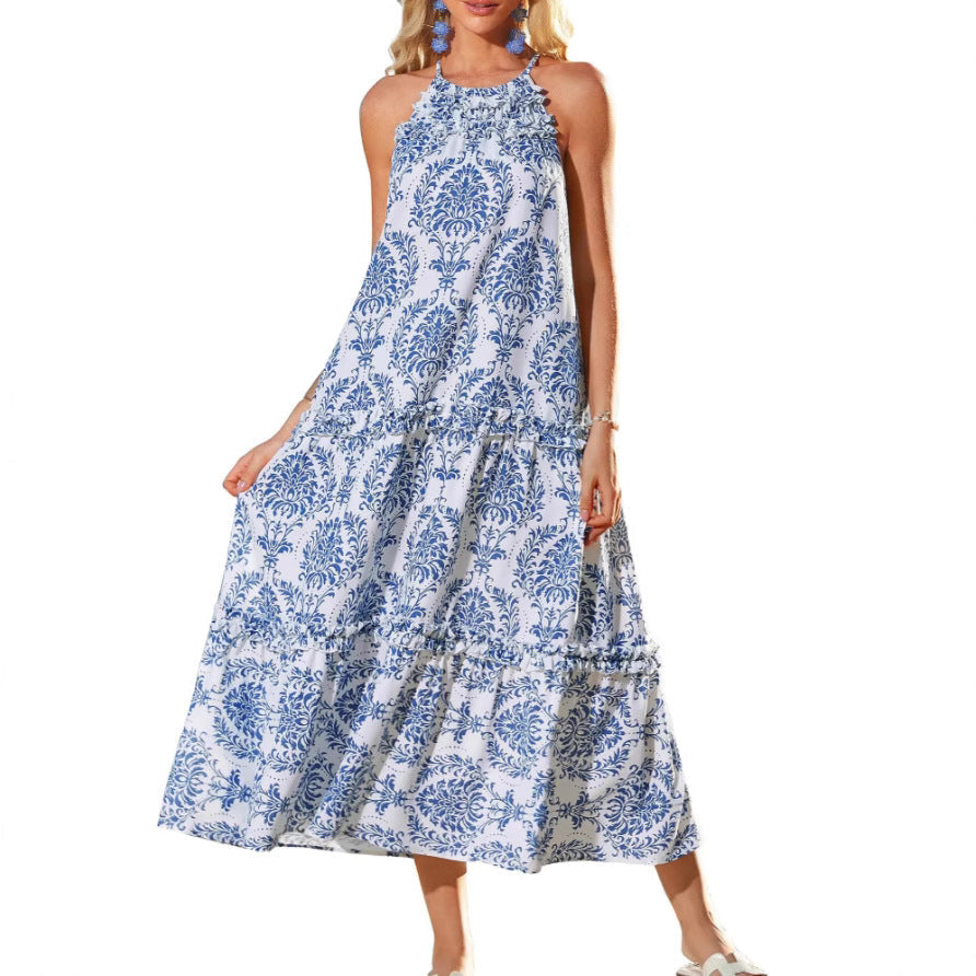 Natalia | Vestido largo bohemio con cuello halter