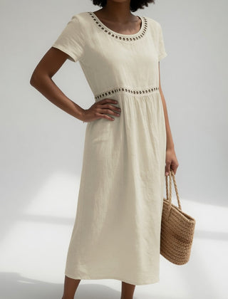 Livia | Vestido Bordado - Marfil