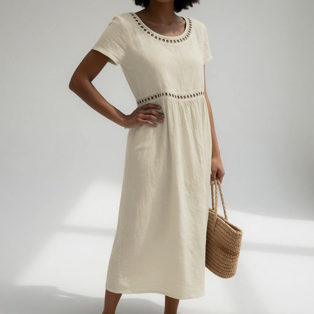 Livia | Vestido Bordado - Marfil