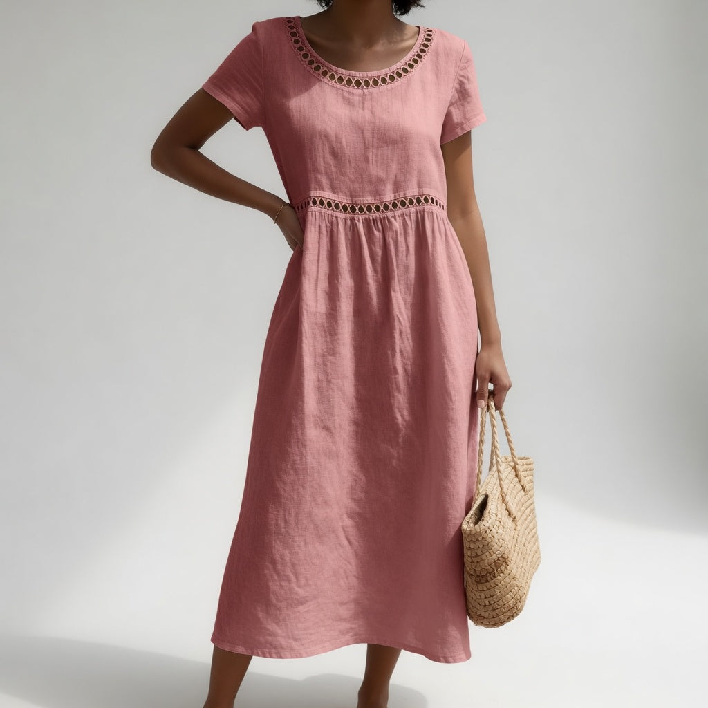 Livia | Vestido Bordado - Rosa