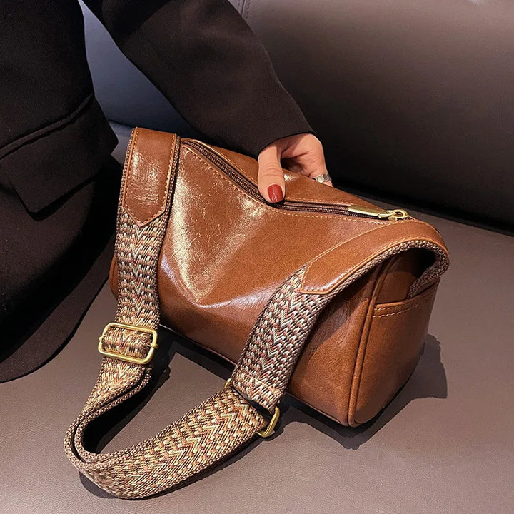 Elegante | Bolso Boston vintage de piel sintética: bandolera de moda