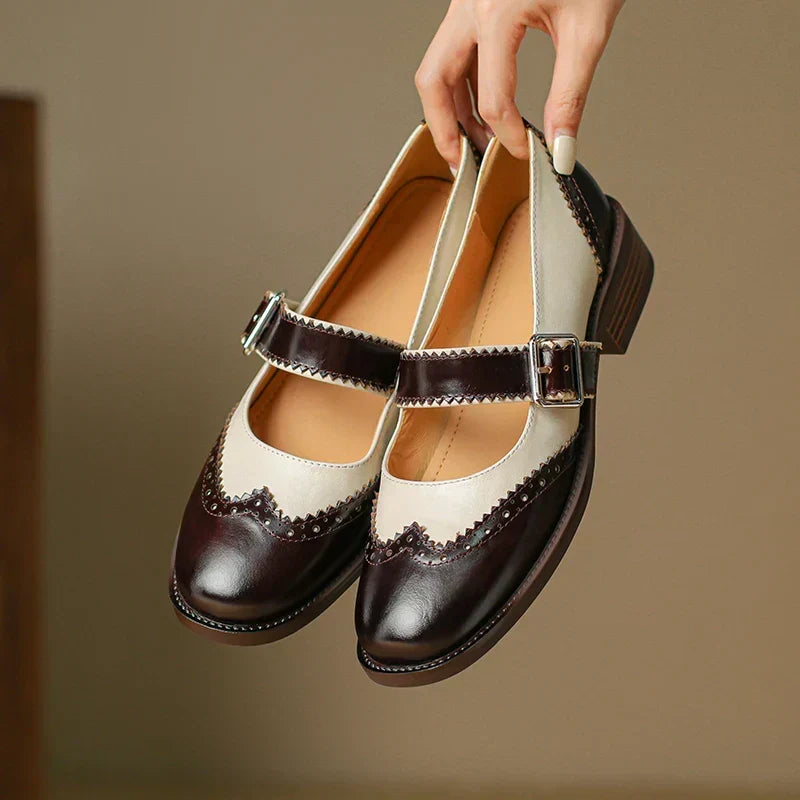 Carmina | Zapato Mary Jane Bicolor con Hebilla