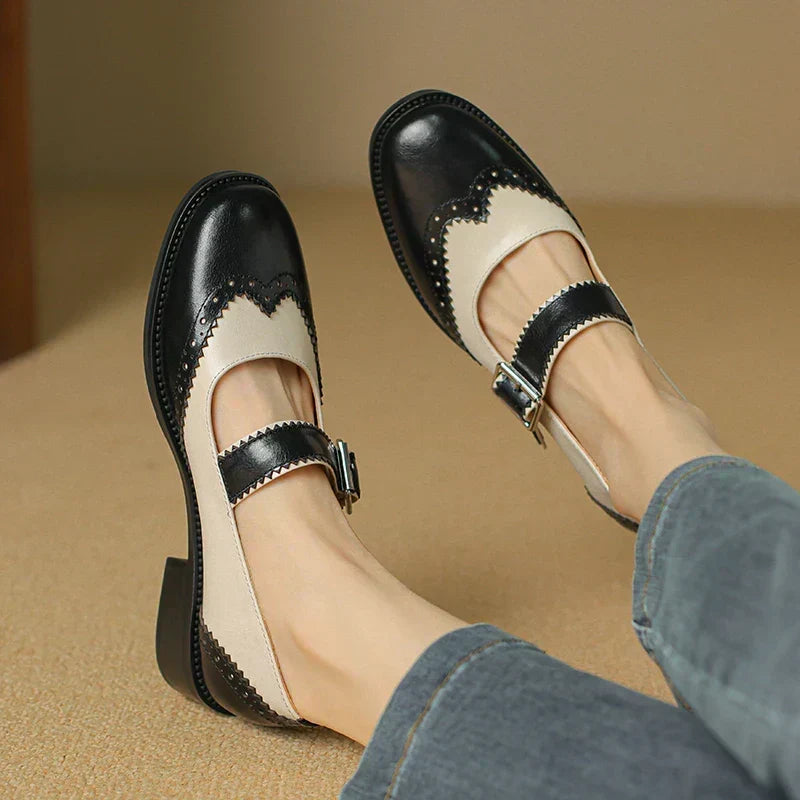 Carmina | Zapato Mary Jane Bicolor con Hebilla