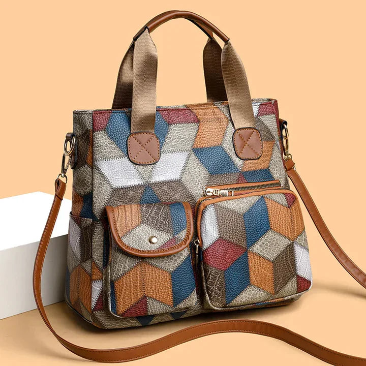 Bolso | De mano de piel con mosaico