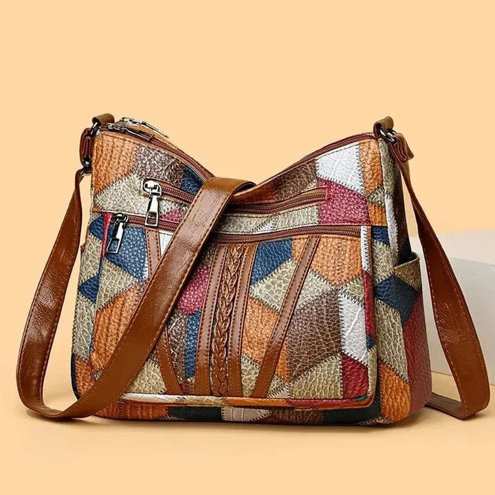 Bolso | De mano de piel con mosaico