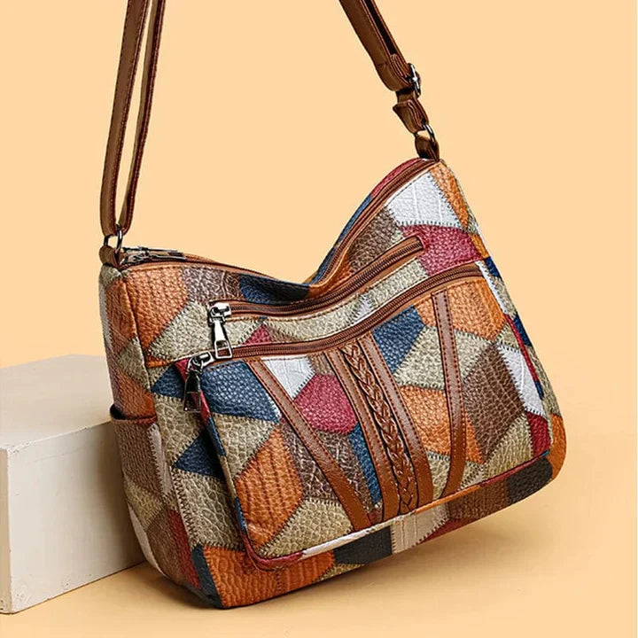 Bolso | De mano de piel con mosaico