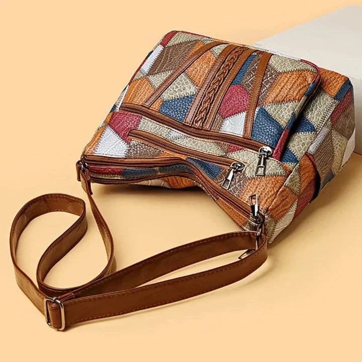 Bolso | De mano de piel con mosaico
