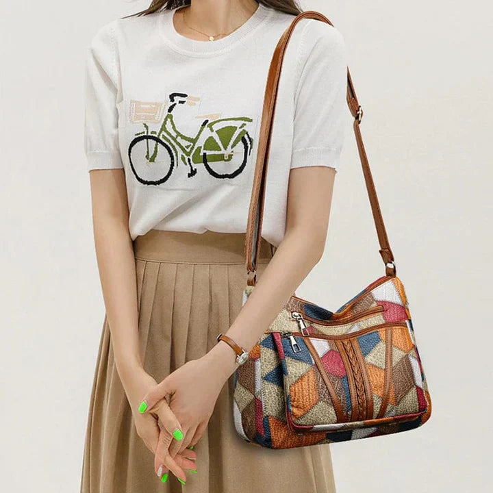 Bolso | De mano de piel con mosaico