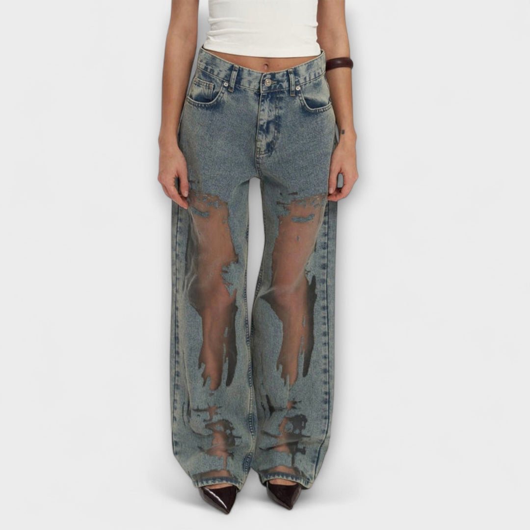 Rayne - Jeans de Denim Azul Transparente Trixie