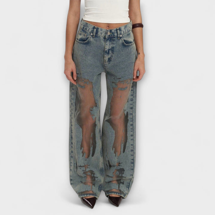 Rayne - Jeans de Denim Azul Transparente Trixie