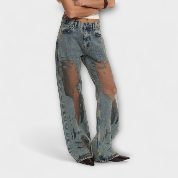 Rayne - Jeans de Denim Azul Transparente Trixie