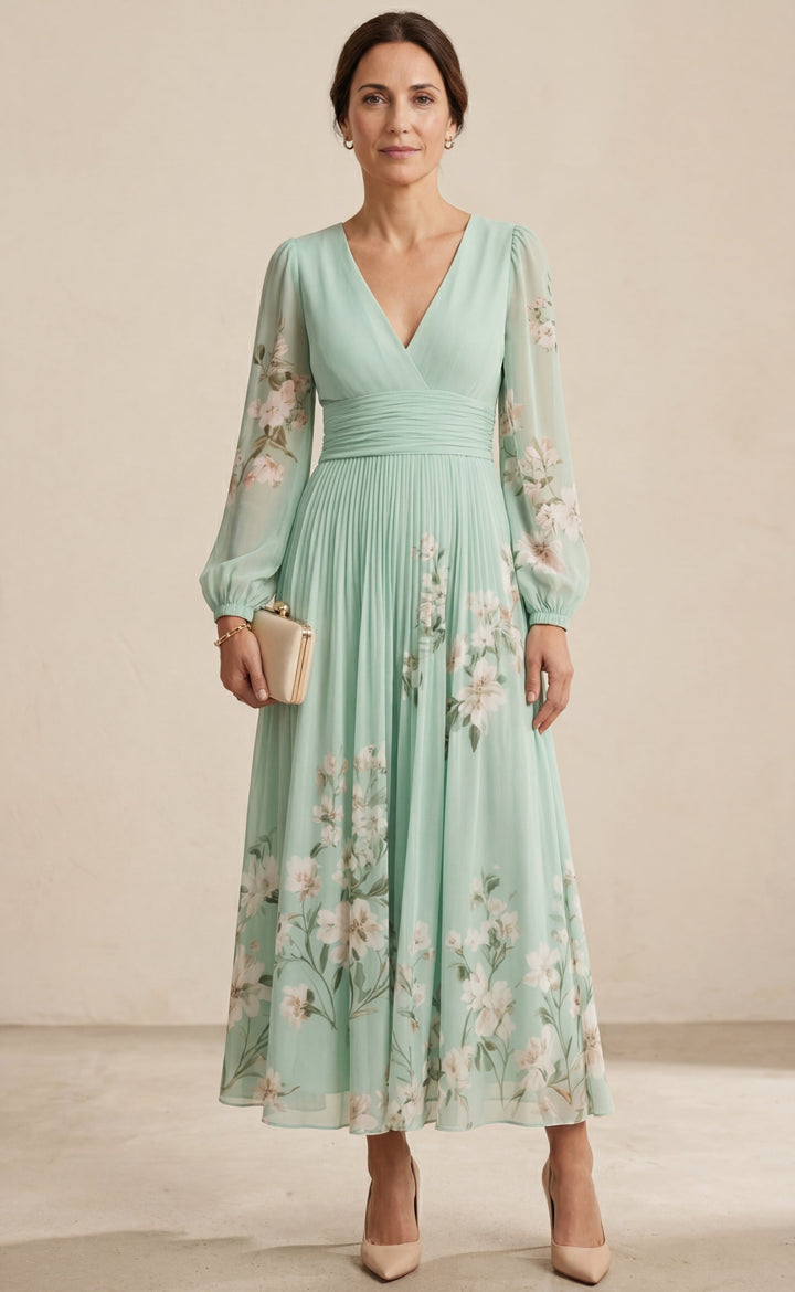 MARIZE | Vestido floral plisado de edición limitada