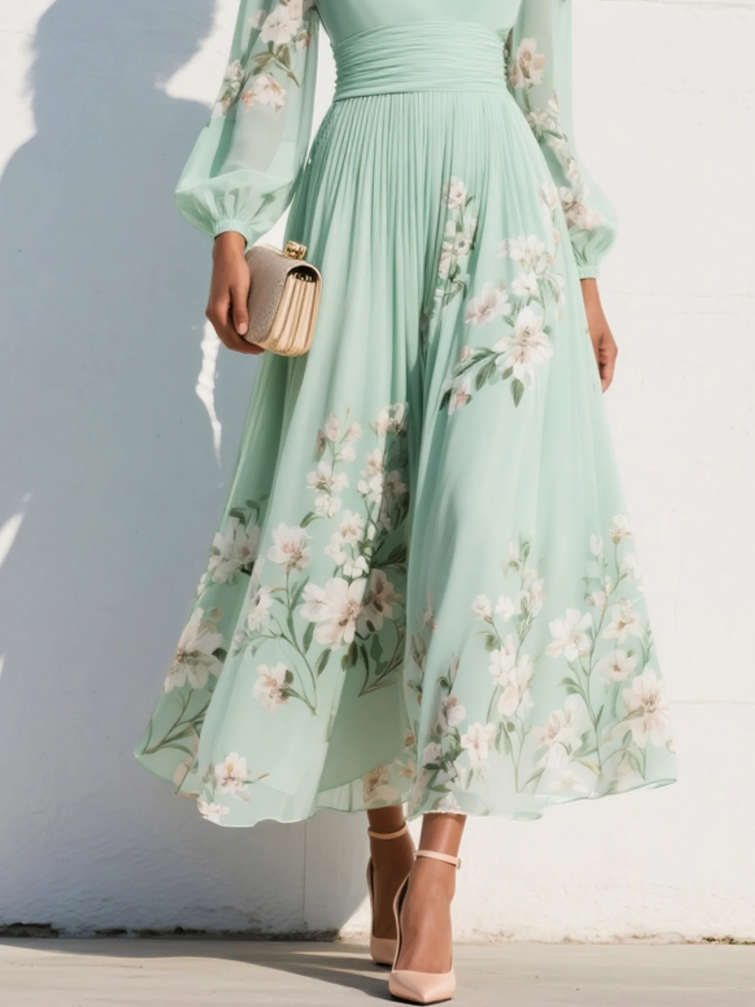 MARIZE | Vestido floral plisado de edición limitada