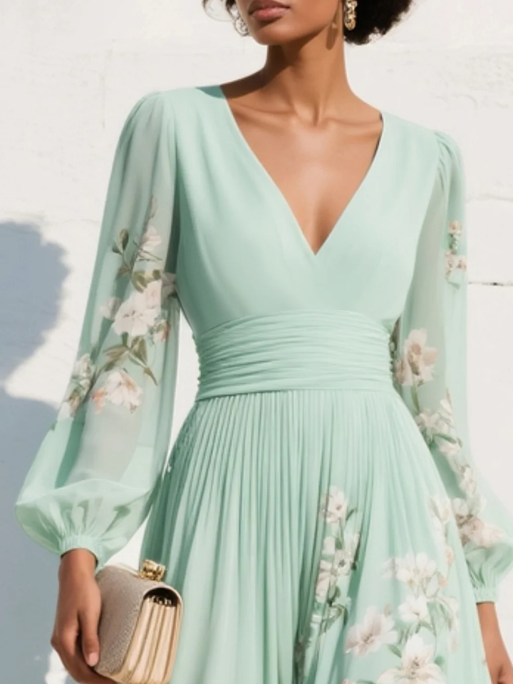 MARIZE | Vestido floral plisado de edición limitada