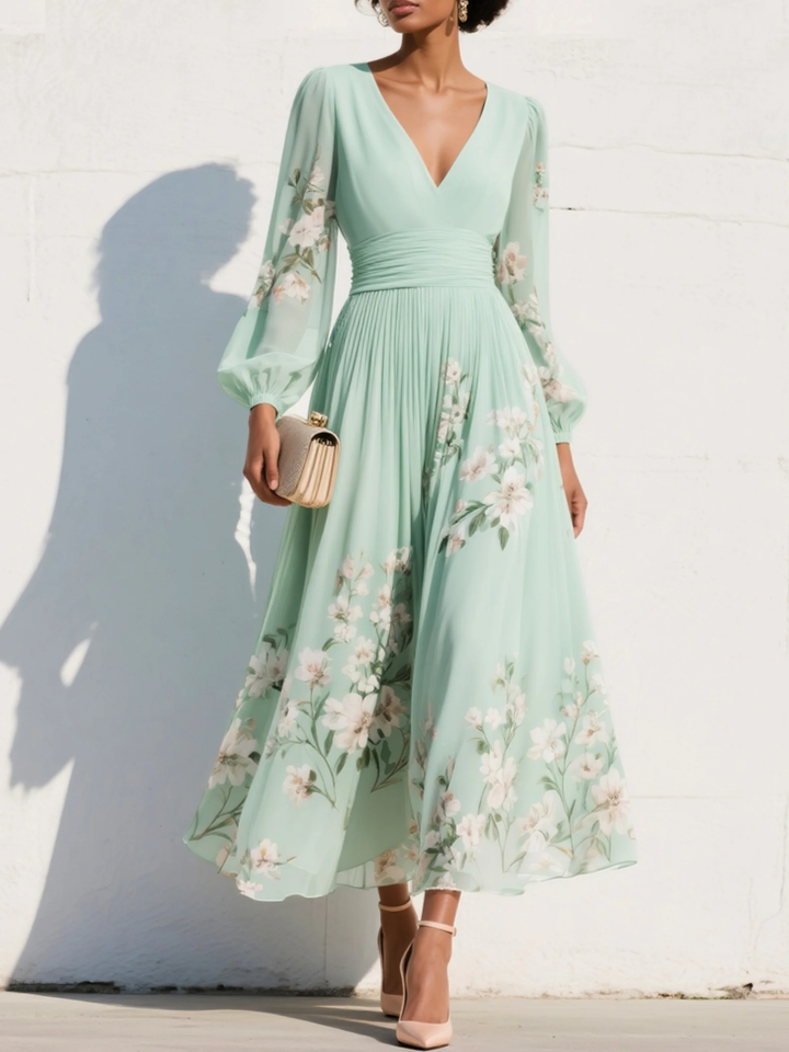 MARIZE | Vestido floral plisado de edición limitada