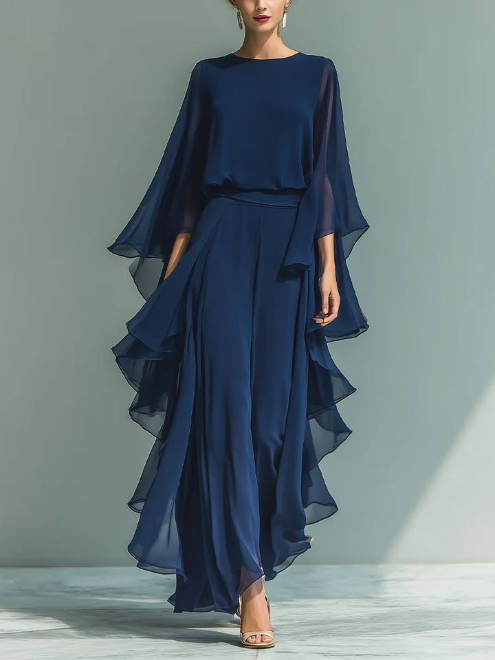 Aurora | Conjunto Elegante de Chifón con Volantes