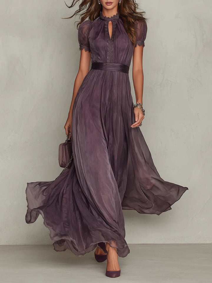 Flavia | Vestido largo violeta con encaje