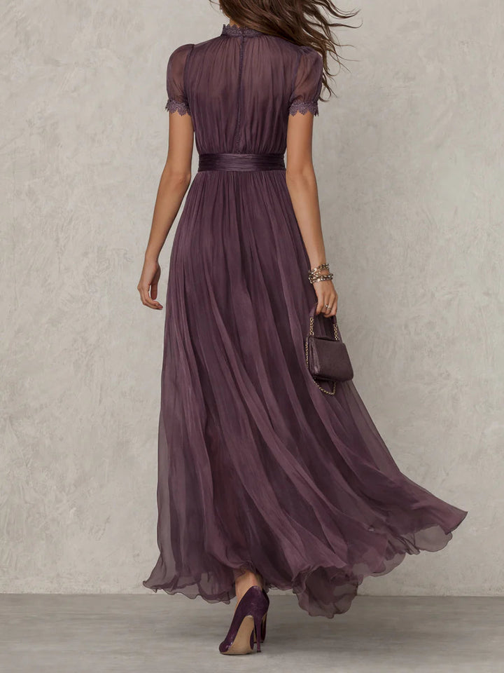 Flavia | Vestido largo violeta con encaje