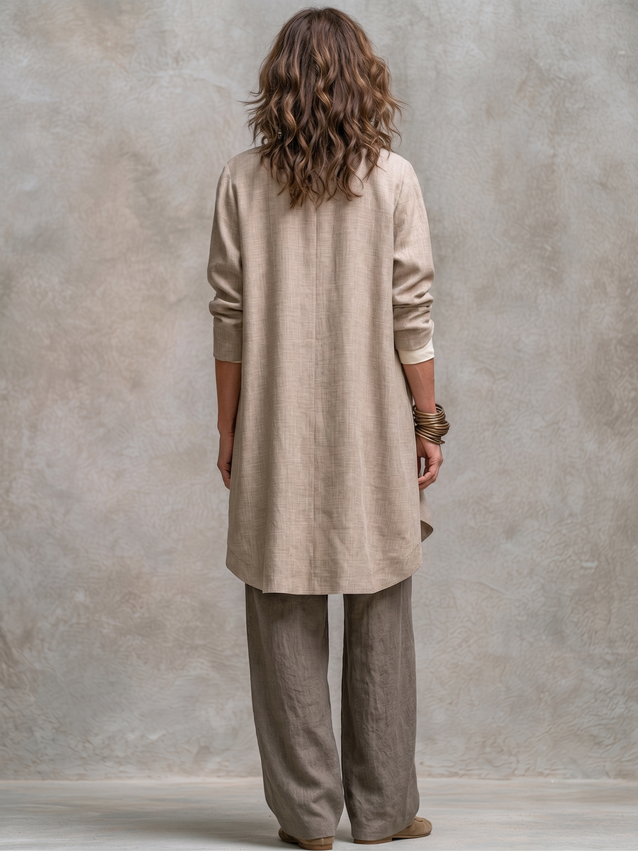 Berta | Conjunto de Tres Piezas con Pantalón Ancho