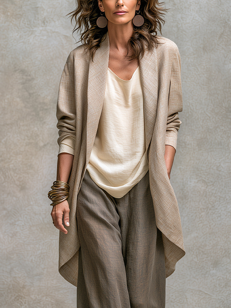 Berta | Conjunto de Tres Piezas con Pantalón Ancho