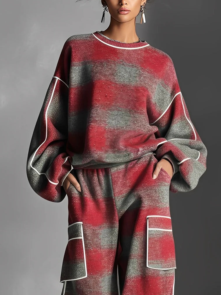 Vega | Conjunto de Sudadera y Pantalón de Cuadros