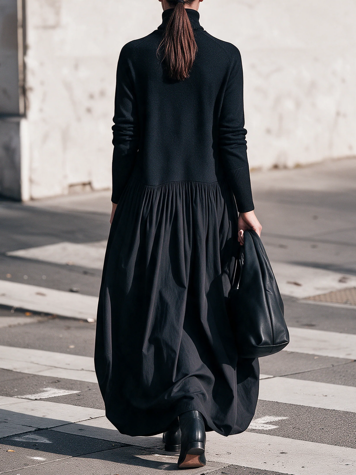Javiera | Vestido Largo Oversize de Cuello Alto