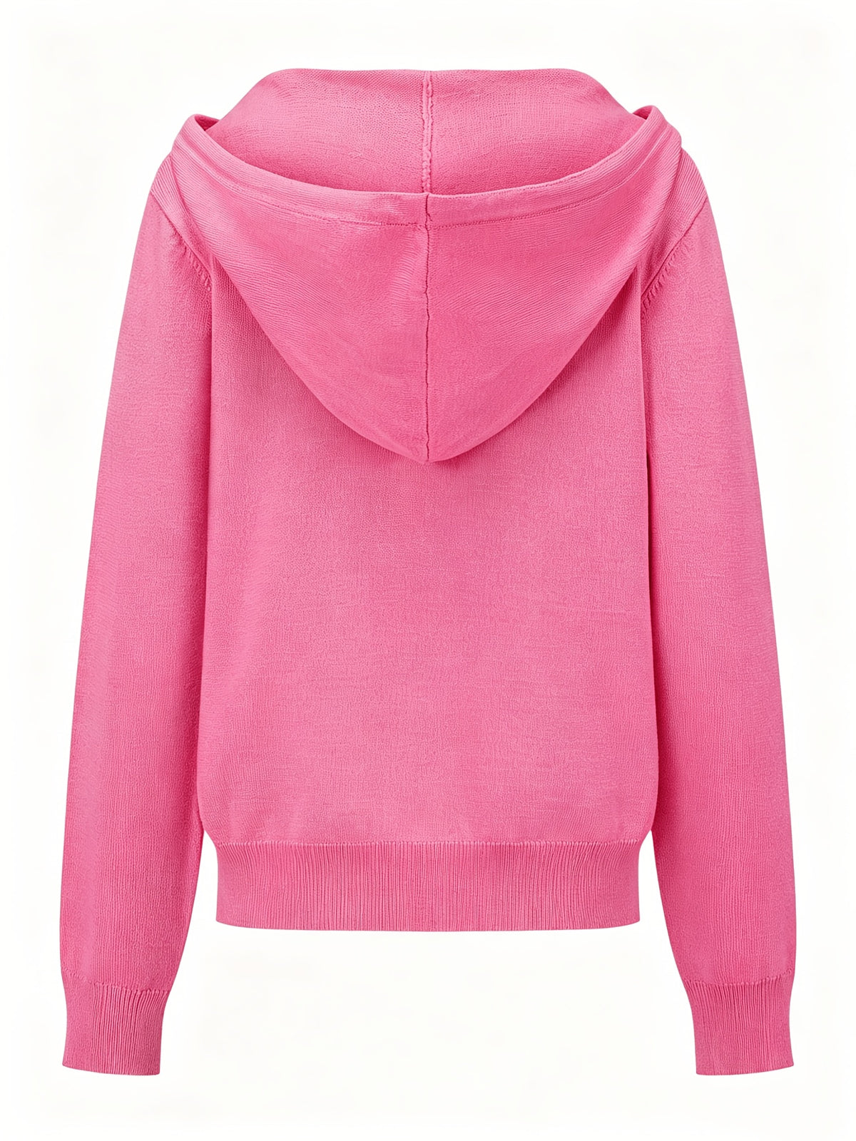 Cárdigan con capucha y botones en rosa, look completo