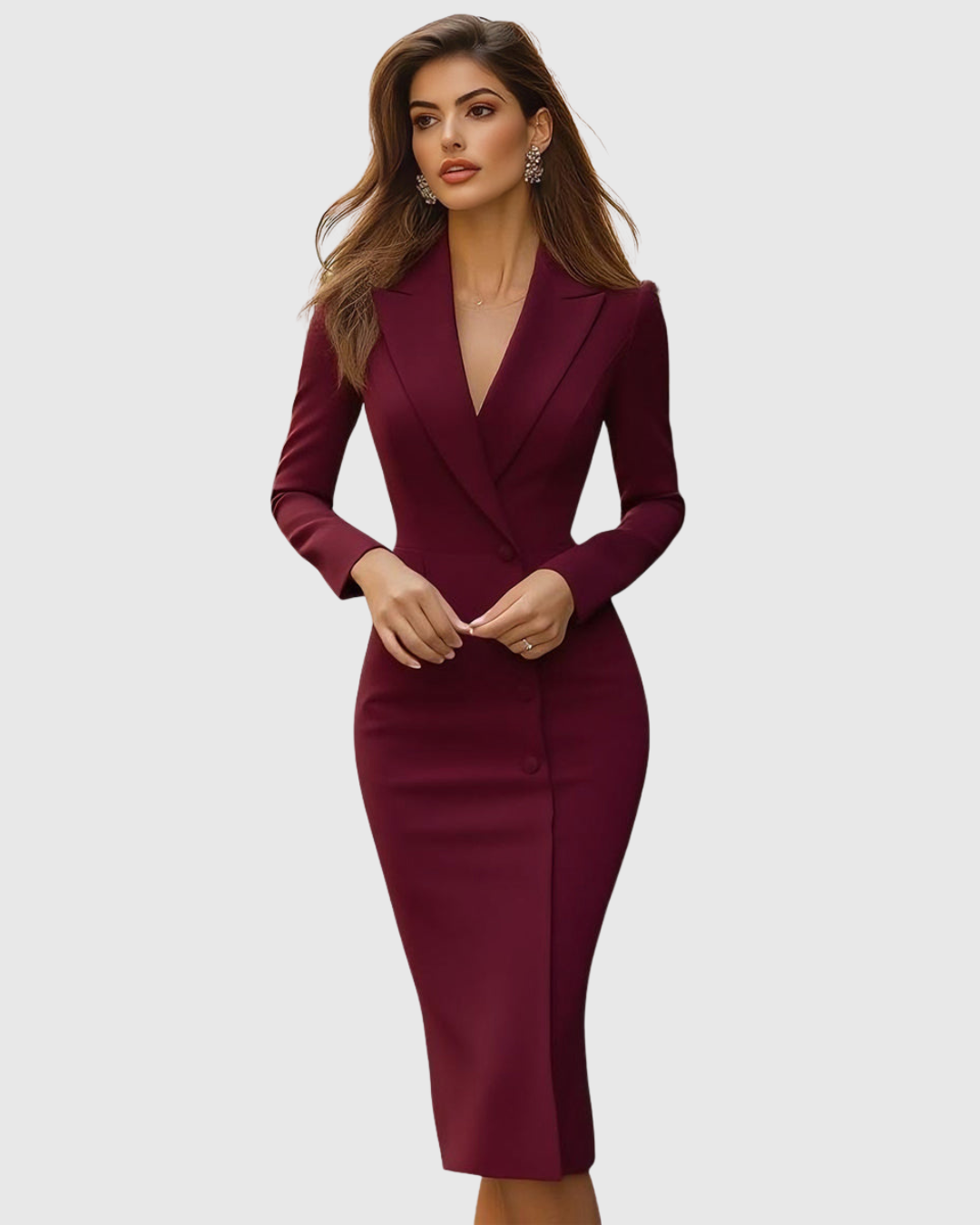 Ana | Vestido Midi Entallado Elegante