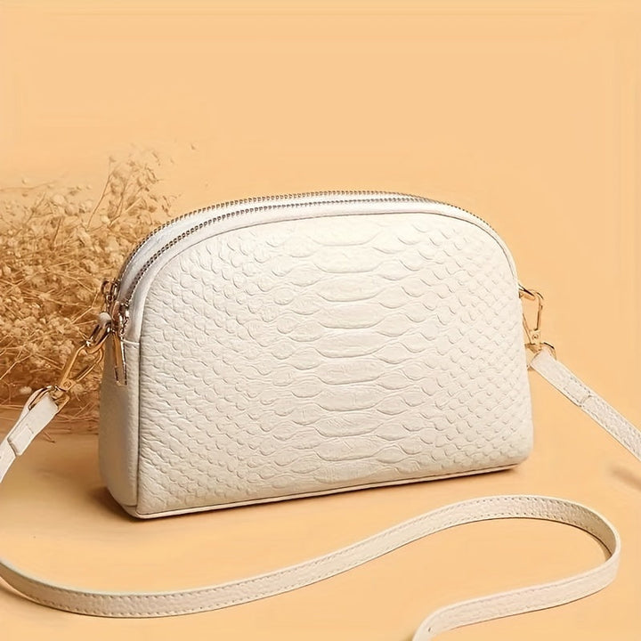 Elegancia pura de Vivienne | Bolso bandolera con relieve de cocodrilo