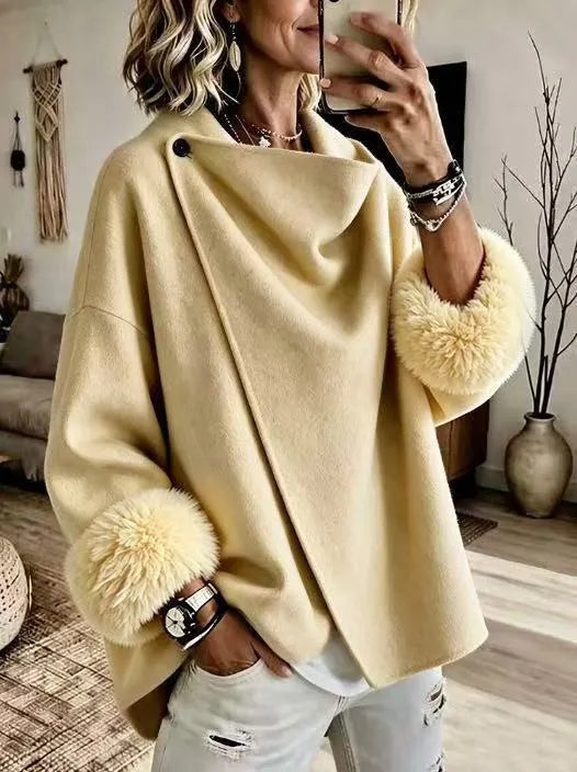 Celia | Chaqueta Elegante con Puños de Pelo Sintético