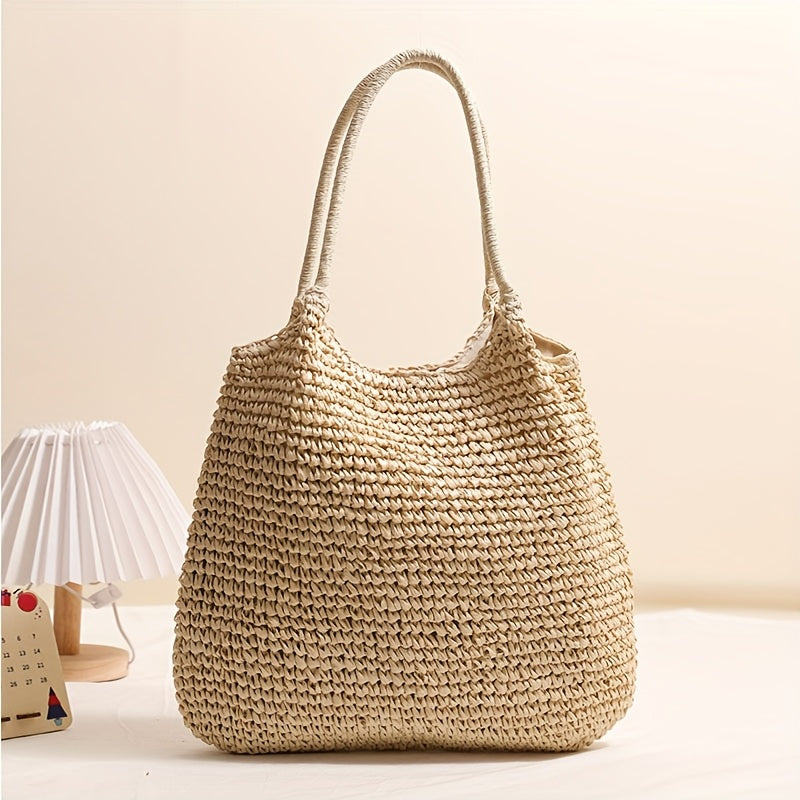 Bolso capazo trenzado Manuela en tono crudo — Valentina Massimo