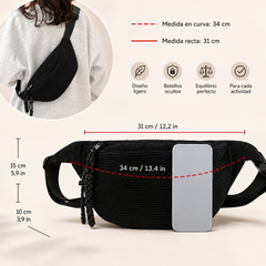 Bolso de pana, medidas y detalles