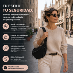Bolso de hombro antirrobo negro, tu estilo y tu seguridad
