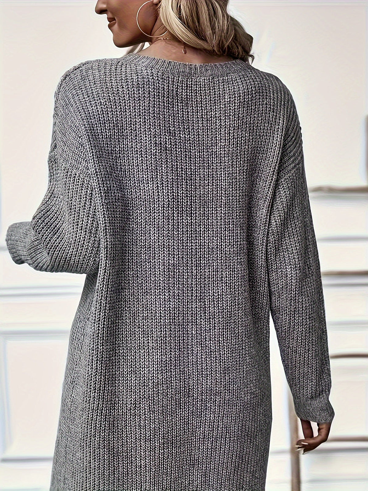 Sagrario | Vestido Elegante de Punto con Cuello Redondo
