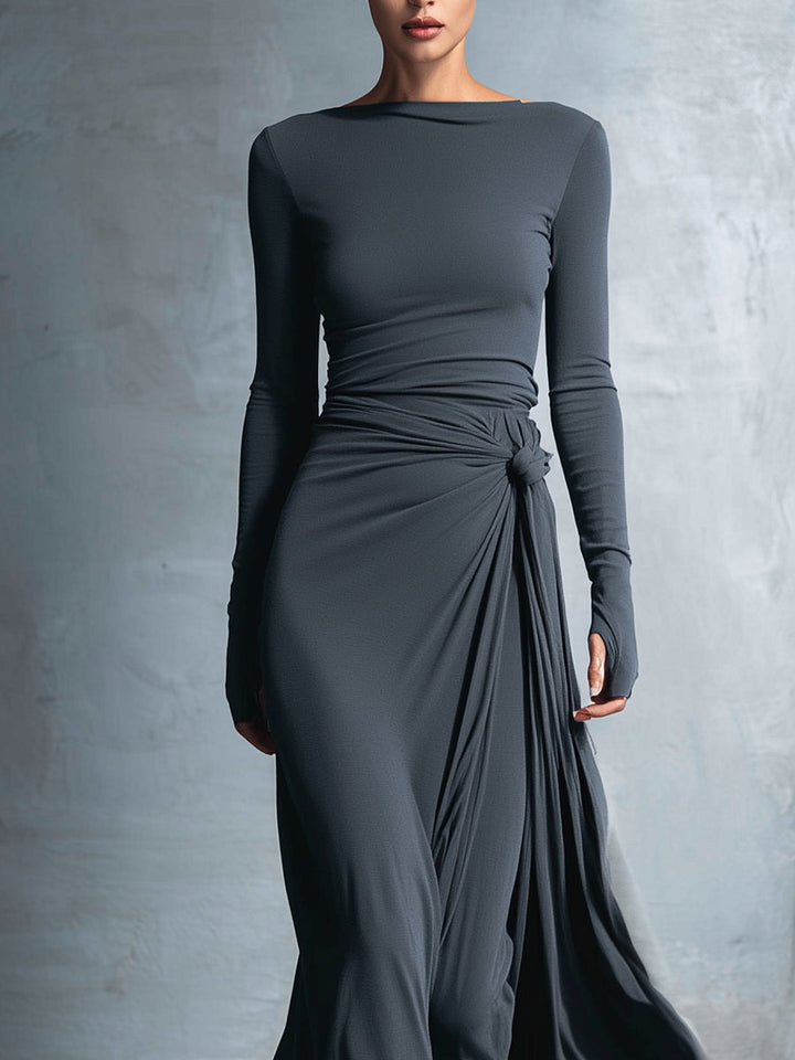Itziar | Vestido Elegante con Nudo Lateral