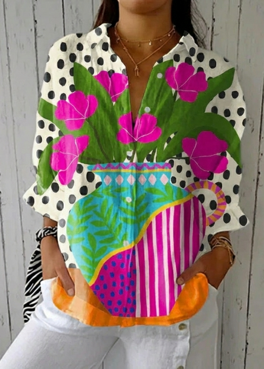 Lorne | Blusa con florero floreciente