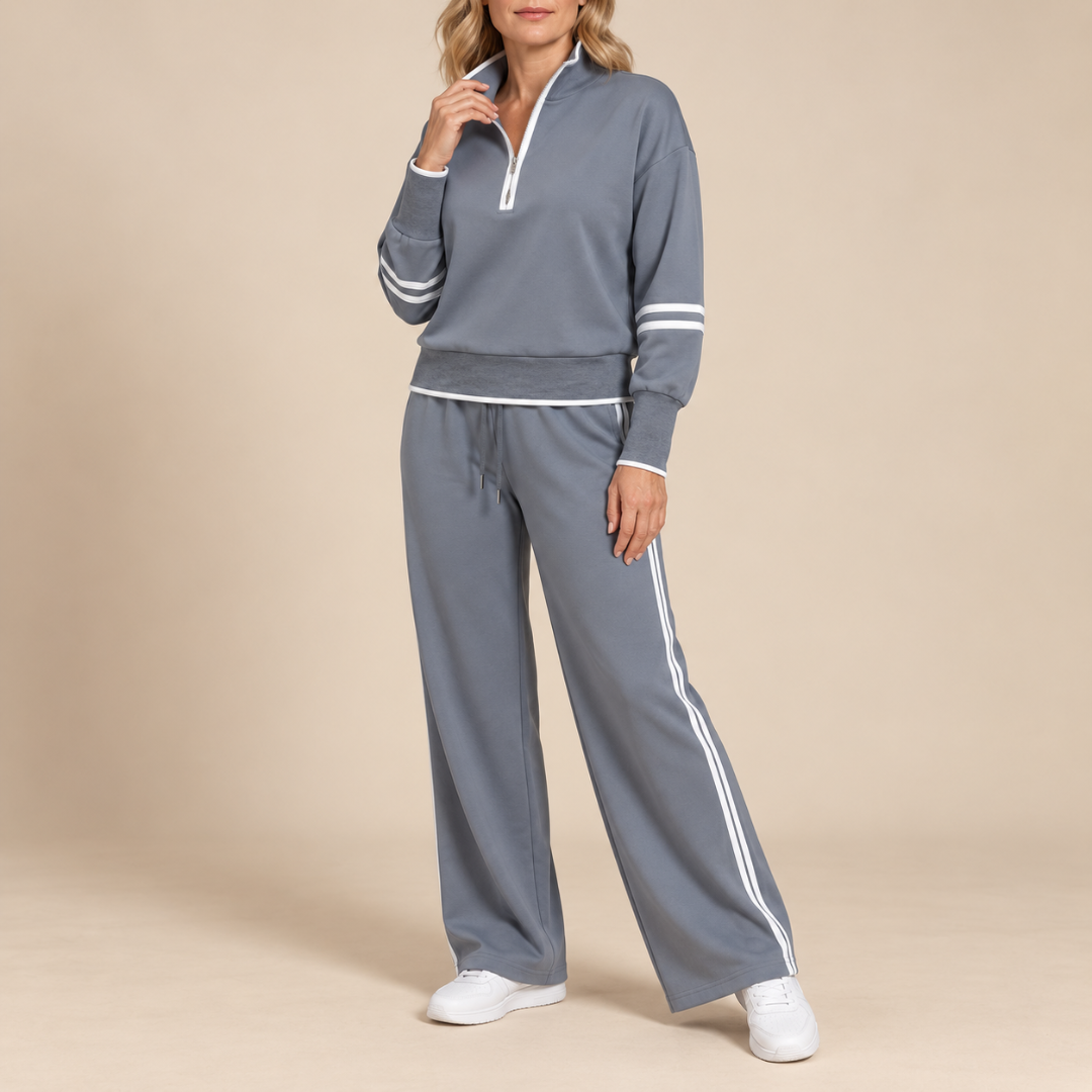 Itziar | Conjunto de Punto Suave con Pantalón Ancho